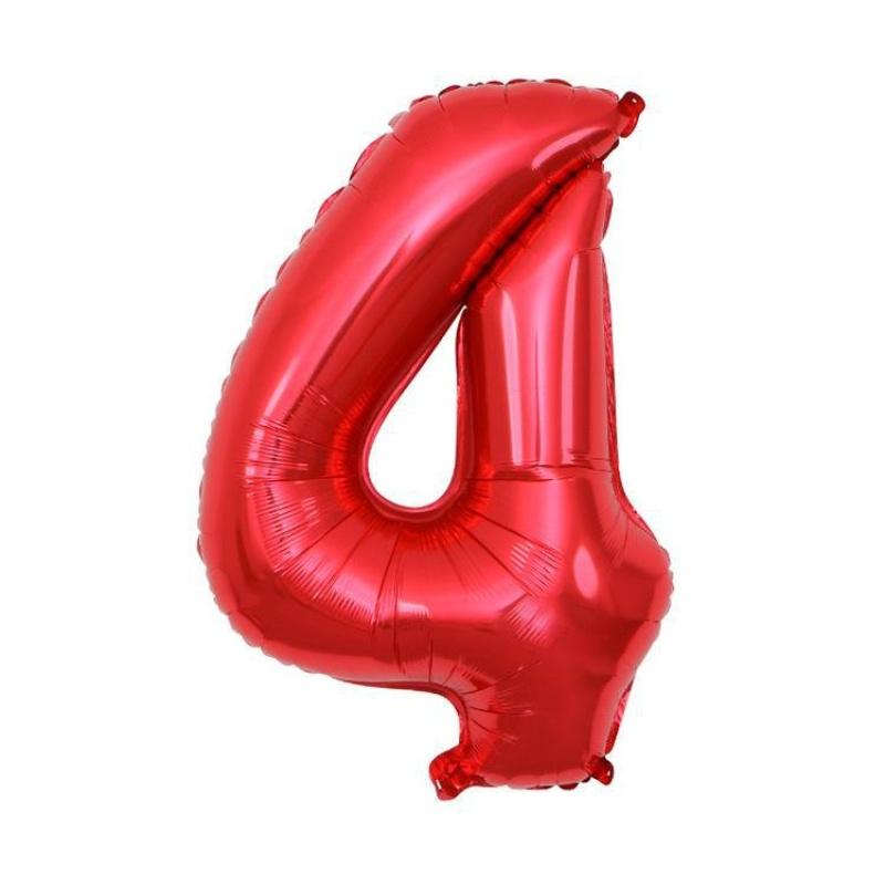 Balon numeric de 16 inch 0-9 Baloane roșii din folie de aluminiu Decoratiuni pentru ziua de naștere pentru copii Baby Shower