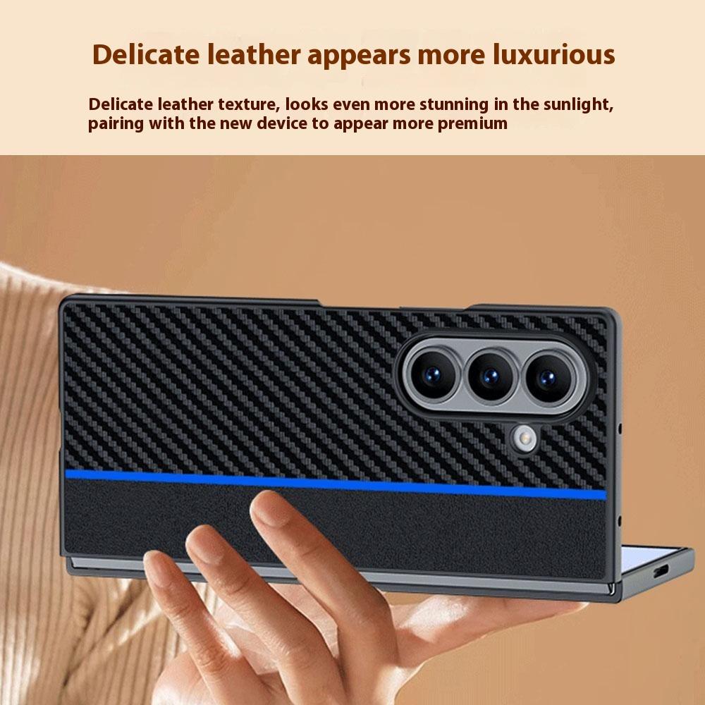 For Samsung Galaxy Z Fold7 5G Case Carbon Fiber Texture Leather + PC Anti-Drop Folding Phone Cover