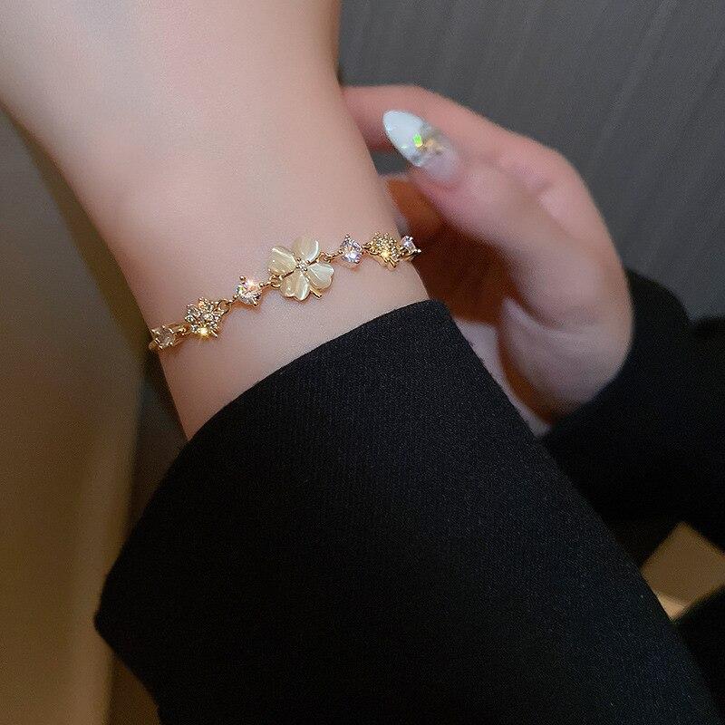 Bracciale Regolabile Donna Con Brillantini – Lega Di Alta Qualità, 15 Cm + Catena 3 Cm – Idea Regalo Per Fidanzata, Moglie, Amica - 3