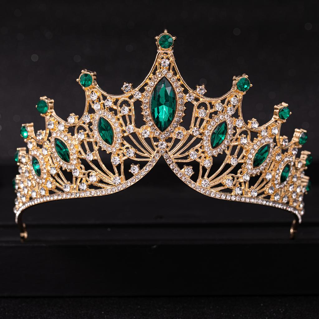 Baroque Crystal Tiaras and Crown Rhinestone Prom Diadem Headband for Women Bridal Wedding Hair Accessories Jewelry Crown Tiara