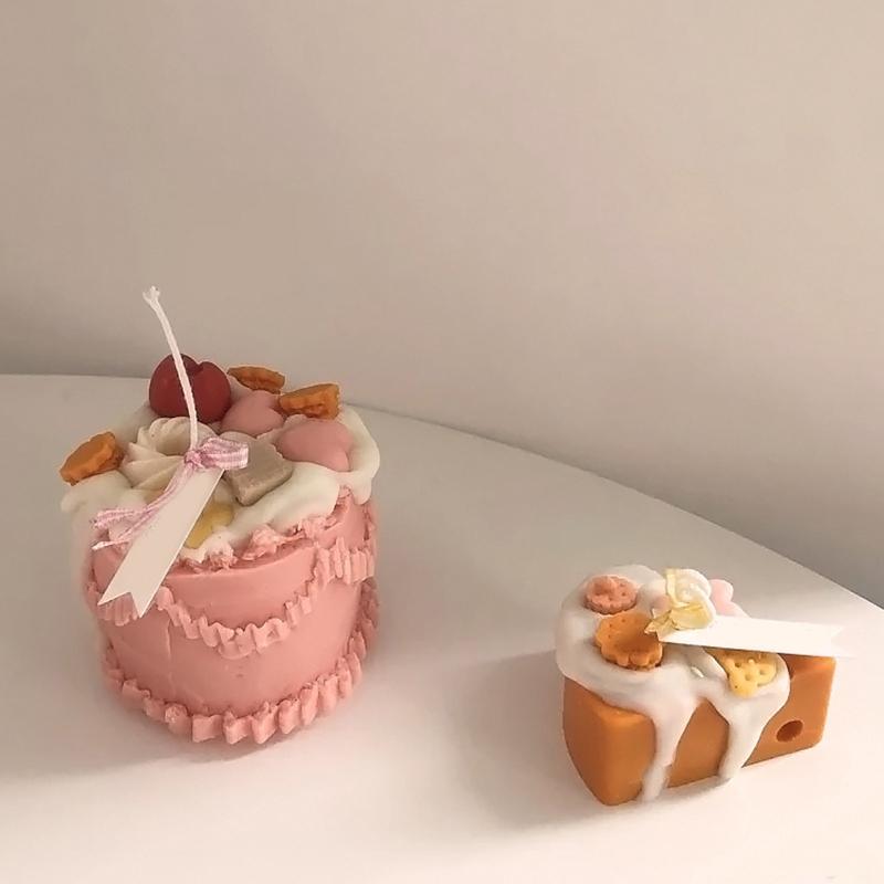 Decorated Cake Silicone Mold Mousse Pastry Dessert Aromatherapy Candle Mold Simulation Cream Small Cake Embryo Mold