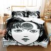 3D-gedrucktes Junji Ito Manga Bettwäscheset Jungen Mädchen Twin Queen Größe Bettbezug Kissenbezug Bett Kinder Erwachsene Heimtextil
