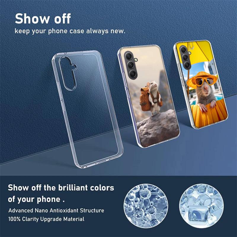 Cute Hamster Phone Case for Samsung A16 A26 A36 A56 A17 A37 A57 A07 A06 A02S A03 A04S A05S Galaxy Note 20 10 A50S A71 A51 A31 A3