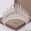 Trendy Silver Color Rhinestone Crystal Queen Big Crown Bridal Wedding Tiara Women Beauty Pageant Bridal Hair Accessories Jewelry