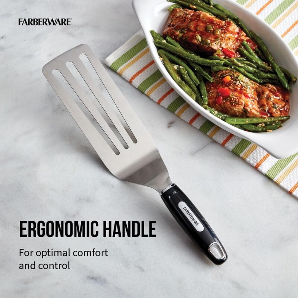 Oversized Stainless Steel Turner Spatula Professional Kitchen Tool Heat Resistant Slotted Head Dishwasher Safe Cooking Utensil