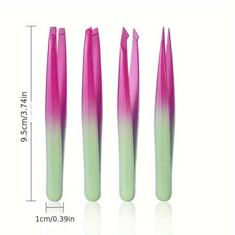 Hair Removal Tweezers Gradient Color Eyebrow Makeup Tool Stainless Steel Slant Eyebrow Clipper Hair Removal and Makeup Tool