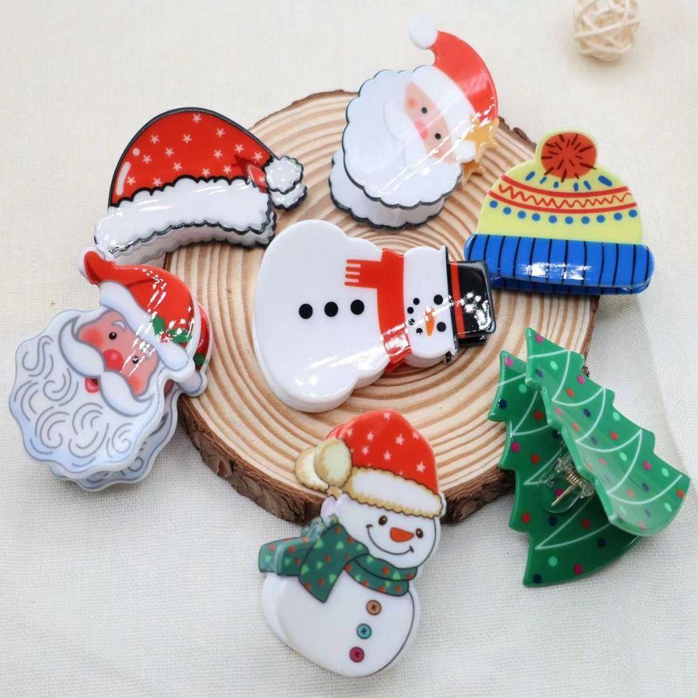 Christmas Hat Christmas Hair Claw Christmas Sock Small Shark Clip Unique Santa Claus Hairpin  Daily