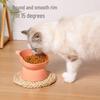 Pet Cat Bowl with Slanted Mouth and Anti-Overturn Design, High Foot, Elephant Leg Neck Protection, Cute Plastic, Four Colors.