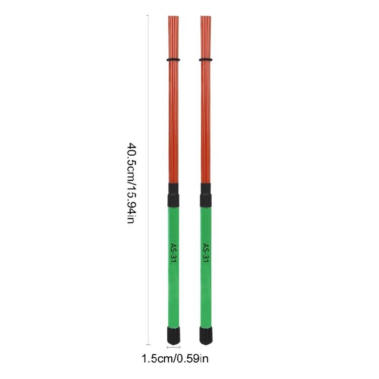 1Pair Professional Nylon Drumsticks Brushes Replacement Retractable Wire Brush Rod Drum Sticks Brush Easy To Use