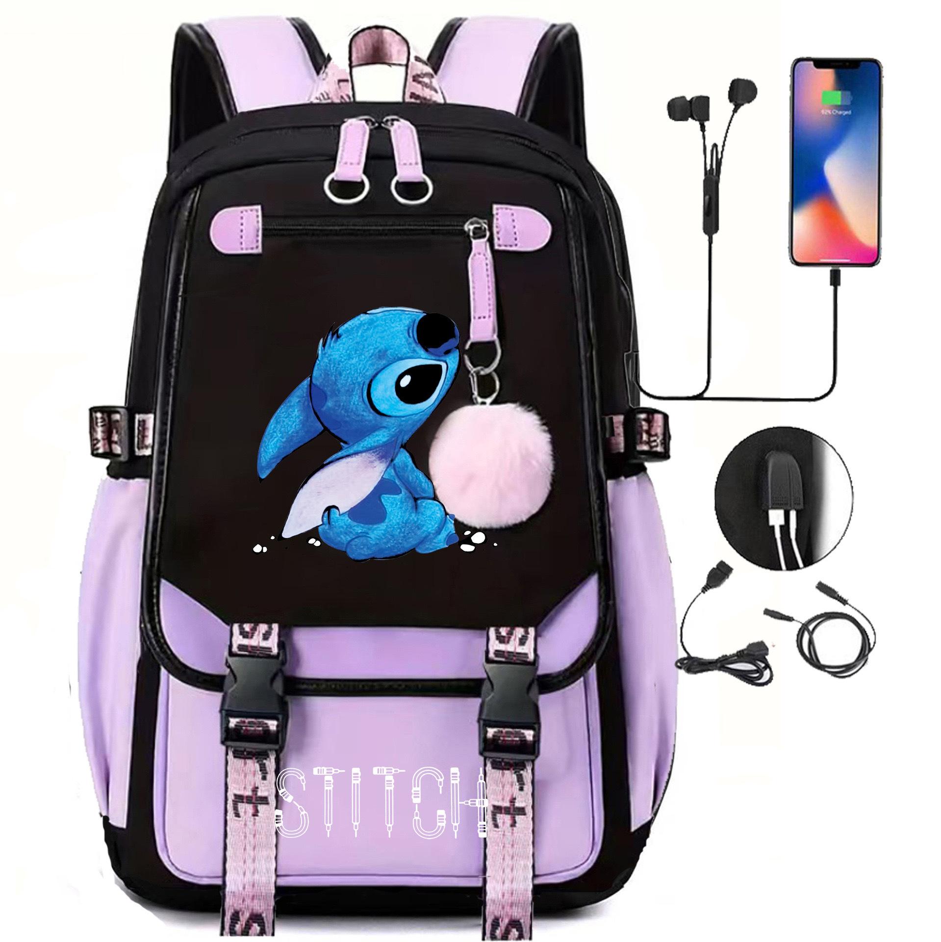 New Usb Charging School Bag Student Backpack Backpack фиолетовый
