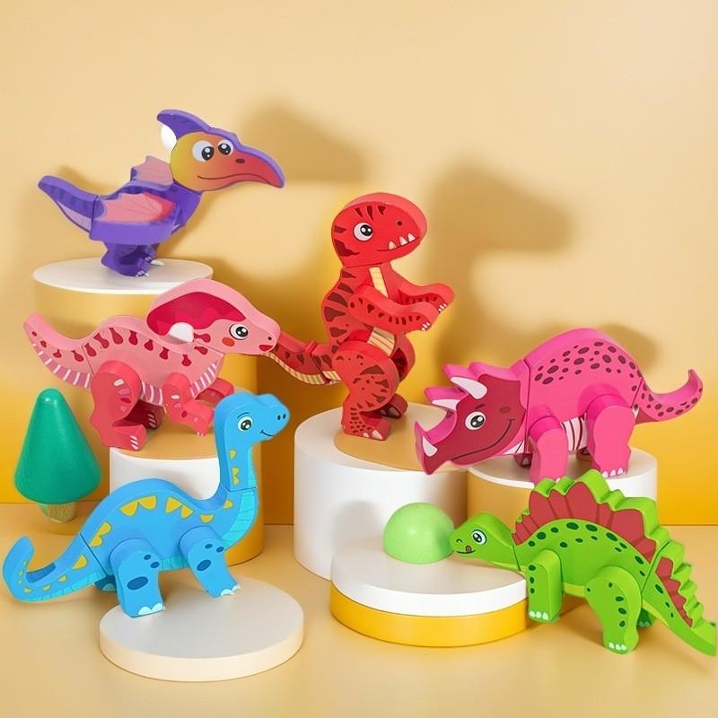 Puzzle Magnetic Dinosaur Wooden Toy For Kids Early Education Thinking Cognitive