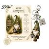 Gnome Keyring Keychain with Inspirational Card, Still Hanging On, Keep Growing, Fine Encouragement Your Path, Dwarf Key Ring for Bags Backpacks