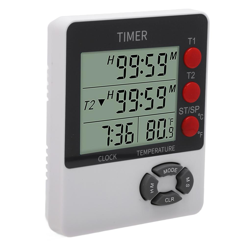 Timer Large LED Display Temperature Measurement Digital Countdown Countup Timer Clock for Cooking Exercise Baking