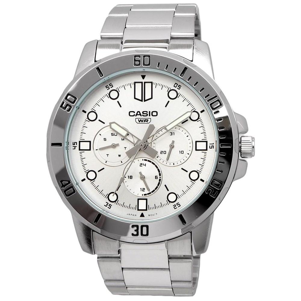 Casio Standard Quartz Men's Watch MTP-VD300D-7E Multi-Axis 24-Hour Silver Metal Band