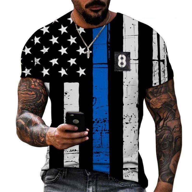 Men Women T-Shirts Star and Stripes Flag Digital Printing Graphic Tees