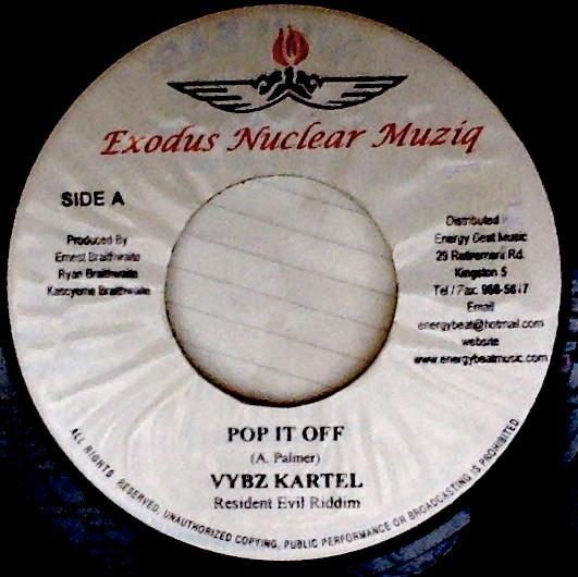 7inch Record VYBZ KARTEL, BLACK RYNO - Pop It Off / People Bizzz NONE Exodus Nuclear  Jamaica Reggae, Ska & Dub Used