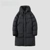 M-8XL Übergröße Mittellange Baumwollkleidung Herren Locker Kapuzenbaumwolljacke Warmer Mantel Verdickter Daunenbaumwollmantel Gegen die Kälte Einfarbig