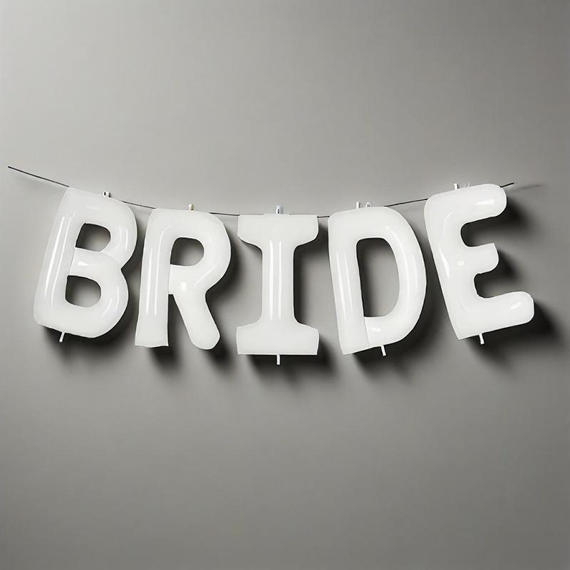 

Floating In The Air 16 Inch 32 Inch 40 Inch Gold Silver Rose Gold White Bride Wedding Balloon With Perforated Wedding Balloon 16-Inch white BRIDE set