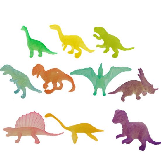 16Pcs PVC Dinosaur Figurines Glow In Dark Eco-friendly Animal Figurine Model Toys Gift Bag Filler
