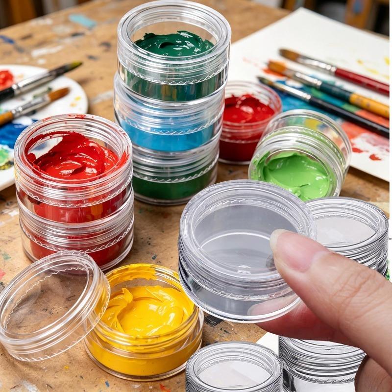 3g/7g/10g Mini Transparent Cosmetic Bottles Round Storage Box Portable Travel Container with Lids for Nail Arts Jewelry Earrings