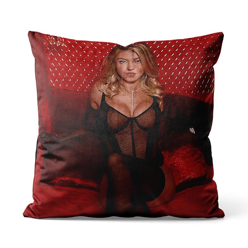 Gaslight Gatekeep Girlboss Sydney Sweeney So Hot Throw Pillow Covers Cushion Cases for Couch Sofa Bedroom 45cm x 45cm