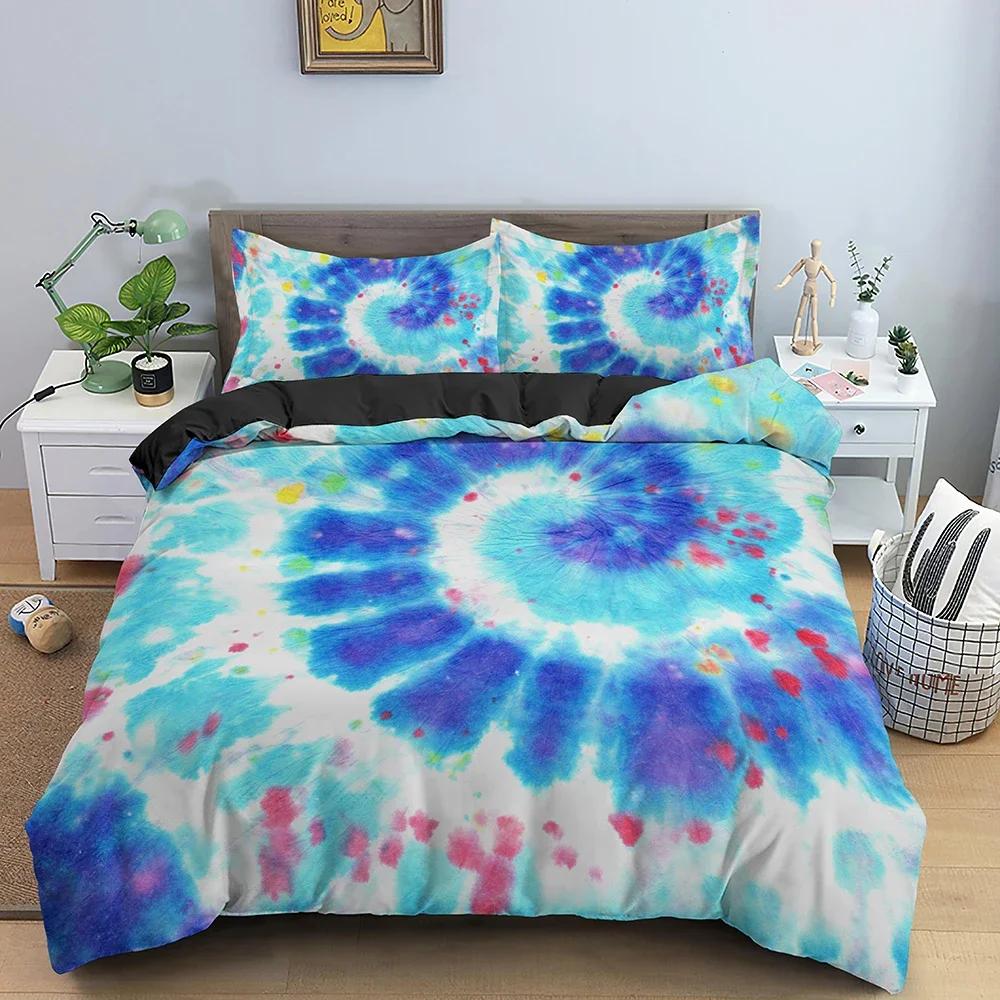 Abstract Colorful Tie Dye Bedding Set Single Twin Double Queen King Cal King Size Bed Linen Set