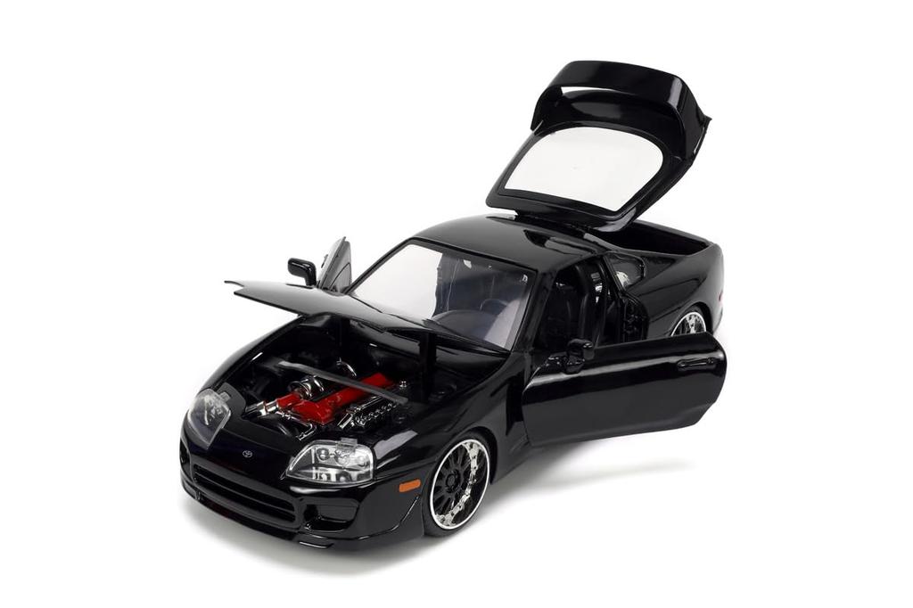 Kyosho Jada Toys Fast Furious Series Scale 5 Toyota Supra 1995 Gloss Black Finished Model JADA33380 & 1/24 F&F