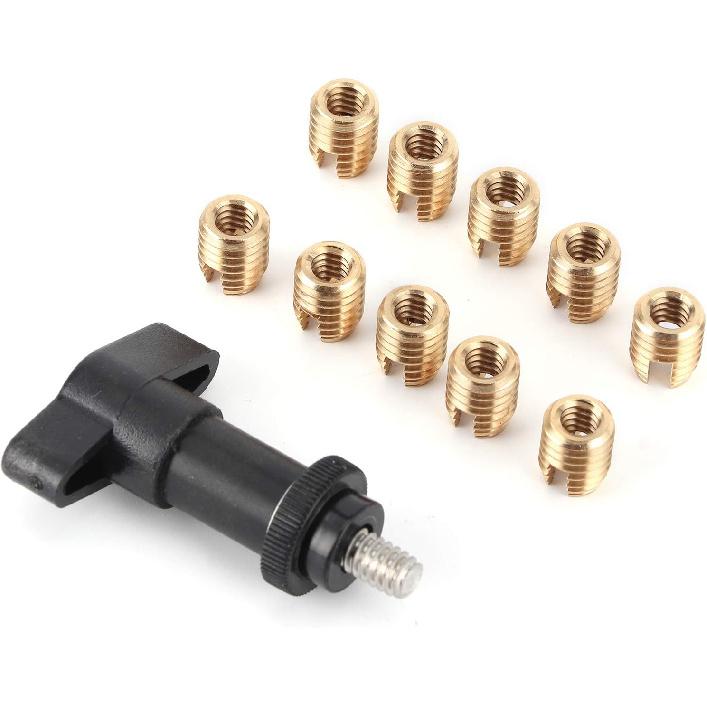 Fairing Inserts Fairing Repair Kit,Motorcycle Fairing Insert Repair Kit Brass Bolts Screws W/THandle Installation Tool for Batwing Type