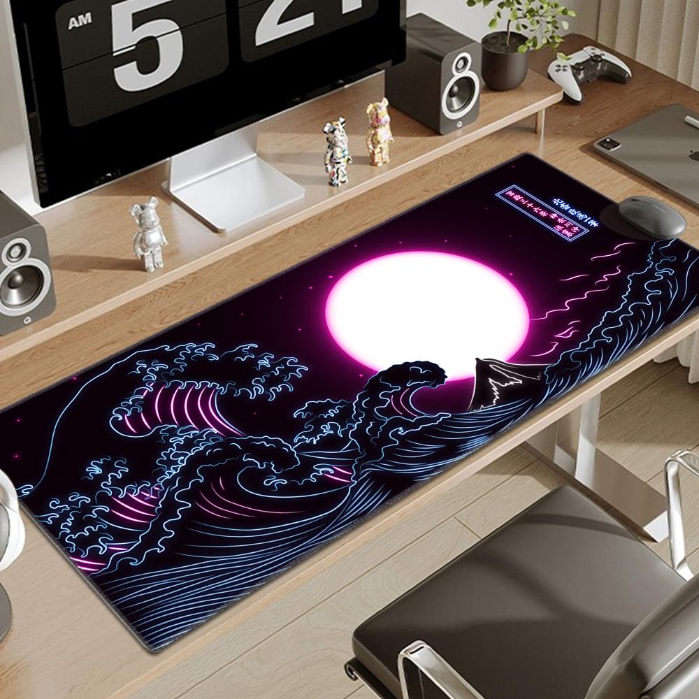 Tappetino per Mouse Arte Computer Giappone La Grande Onda di Kanagawa Tappetino Mouse Gaming Grande Gamer XL Gomma Otaku Tappetino Tastiera Tappetino Scrivania Laptop