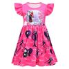 Girls Halloween Short Dress Ruffle Sleeve Round Neck A-Line Party Kids Casual Costume
