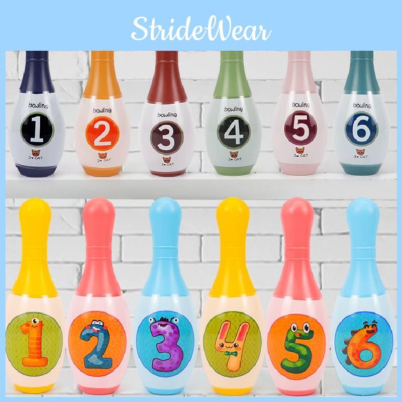 Kids Plastic Bowling Set With 8 Bottles 2 Balls Interactive Indoor Game For Kindergarten Children