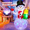 1.5M Christmas Inflatable Santa Claus And Snowman Built-in LED Lights Indoor And Outdoor Inflatable Party Garden Decoration, USB
