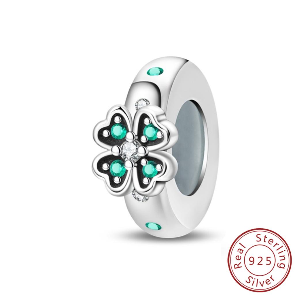 925 Silver Paw Prints Flowers Stars Moon Butterfly Safety Buckle Spacer Beads Fit Bracelets Necklace DIY Jewelry Gifts