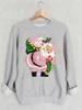 Women's Santa Claus Christmas Hoodie - European Pattern, Long Sleeve, Round Neck