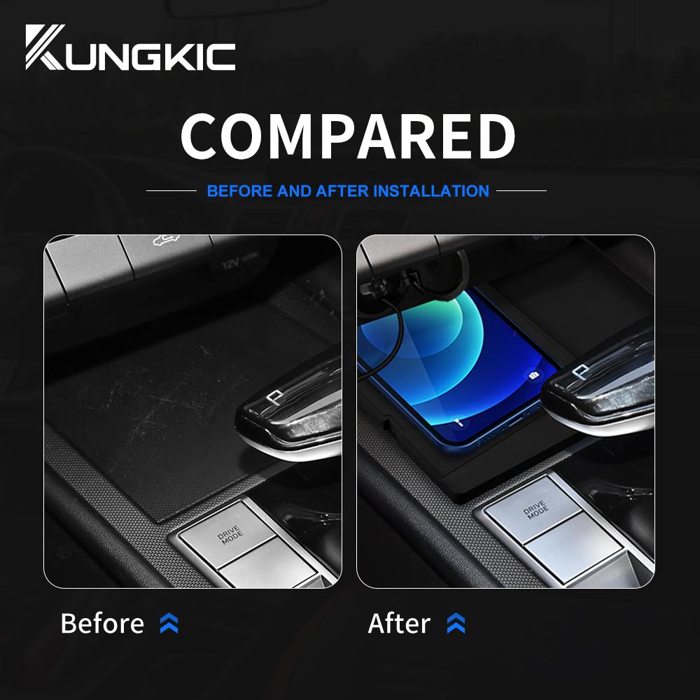 For Hyundai Elantra SEL Avante CN7 2021 2022 2023 2024 15W Car Wireless Charger Mobile Phone Fast Charging Holder PVC Accessory