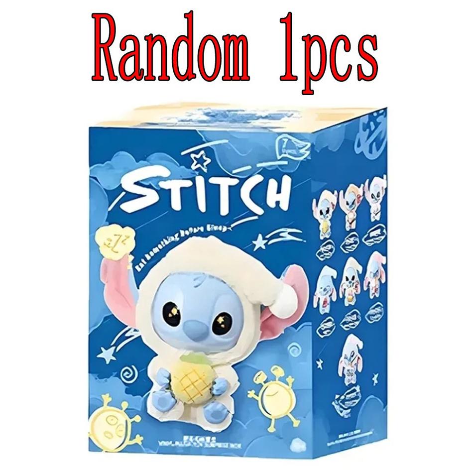 Eat Stitch Something Before Sleep Series Blind Box Toy Mystery Box Anime Figure Stitch Doll Pendant Ornaments Kid Christmas Gift (As shown-18087)-