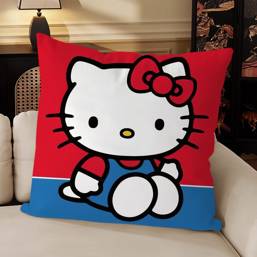 H-Hello K-Kittys Cute Pillow Case Sofa Living Room Bedroom Headboard Backrest Cushion Square Cushion Nap Time