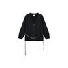 Sportswear Solid Color V-Neck Casual American Loose Sweatshirt Women Sweatshirt Black DM6156-010