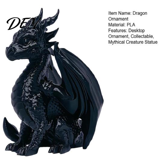 Décor de Créature Fantastique Réaliste Statue de Dragon Imprimée en 3D, Figurine Ailée, Sculpture Ornementale Créative Mythique pour Bureau à Domicile
