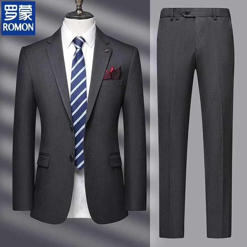 ROMON Men s Slim Fit Business Wedding Suit Set 195/56