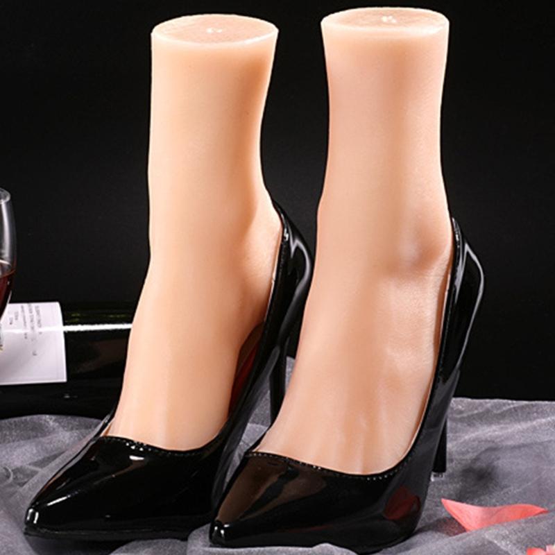 Size 36 Female Foot Replicas TPE Construction Foot Mannequin Foot Anatomy Training Tool Suitable for Shoe Marketing