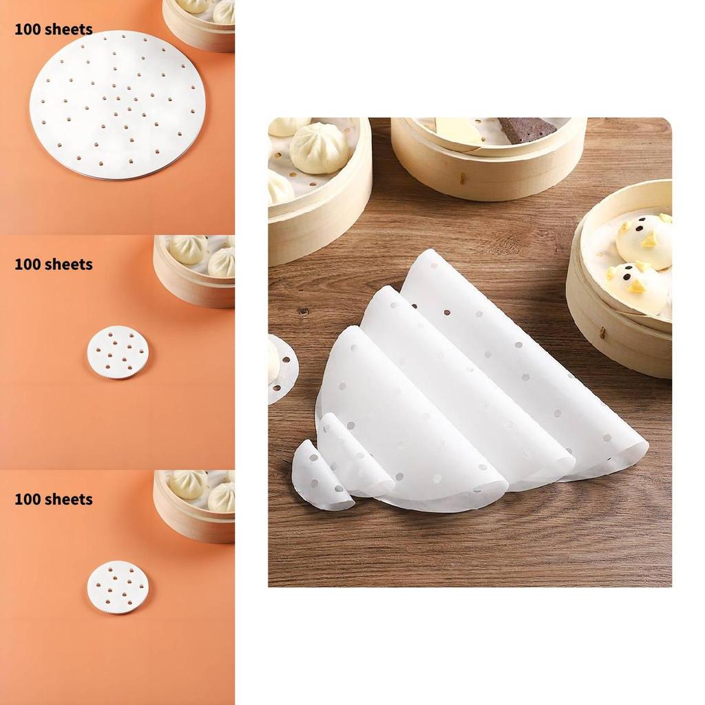 Eco-friendly Silicone Oil Paper Steamer Liners Perfect For Dumplings And Steamed Buns