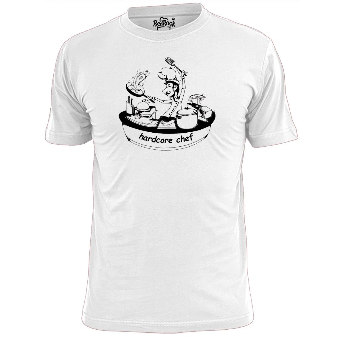 Mens Hardcore Chef Funny T shirt Cook Cooking Food M