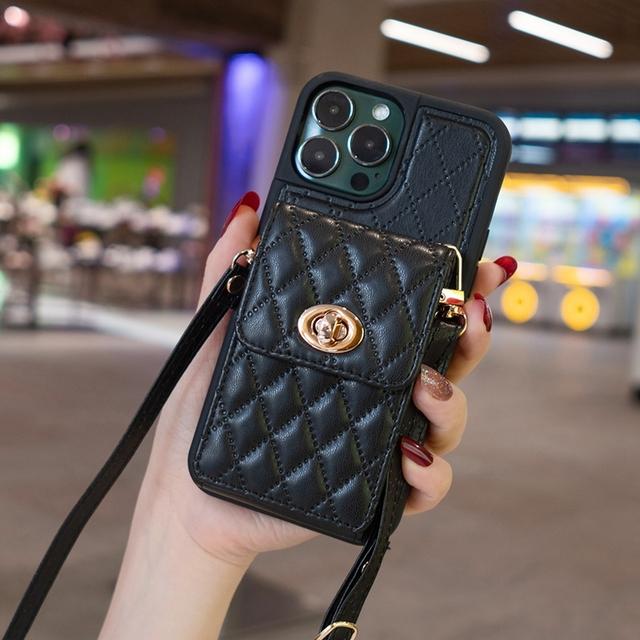 

Маленькая сумка для карт с органом ароматного ветра, кошелек с металлической пряжкой, кожаный чехол для Iphone 14 Pro Max 13 12 11 Se 2020 X Xs Xr 8 7 6 6s Plus iPhone 12 чёрный