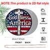 2D Flat, 1pc Vintage "God Bless America" Patriotic Metal Sign with US Flag & Cross Wall Decor, Ideal for Home, Office, for Man Cave, Veterans Day