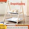 Solid Wood Hammock Bed for Small Pets - Elevated, Removable, and Washable. Perfect for Dogs, Cats, and Rabbits. Suitable for all Seasons.