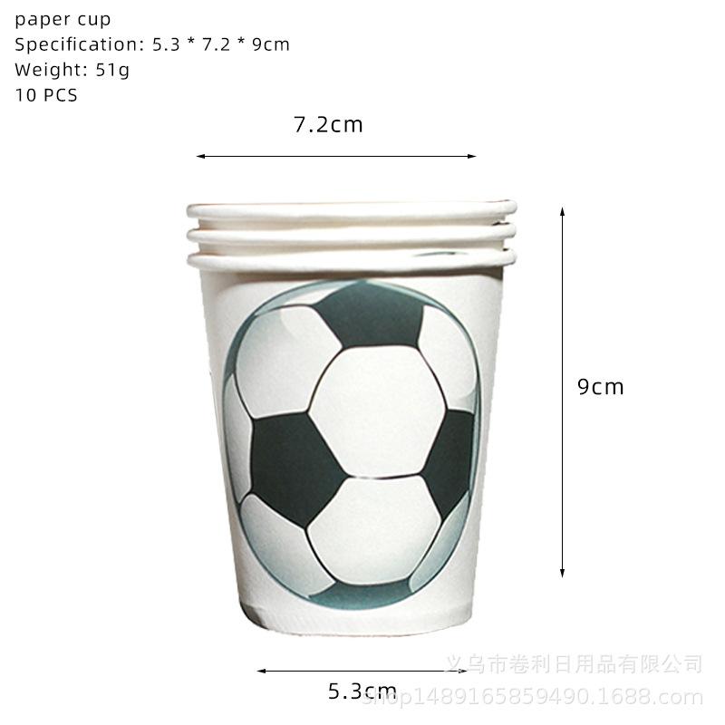 Black And White Football Party Supplies Birthday Decoration Sports Theme Arrangement Party Tableware Paper Towels Paper Plates Paper Cups