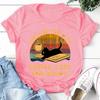 Hot Life Is Better With Coffee Cats And Books Print T-Shirt Loose Short Sleeve Harajuku Casual Tops Women Men T-Shirt