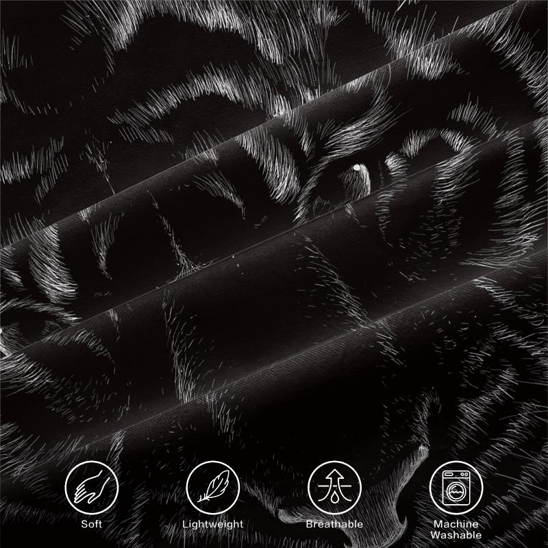 Tiger Print Duvet Cover Bedding Set Without Filler Soft and Comfortable for Bedroom and Guest Room All Seasons
