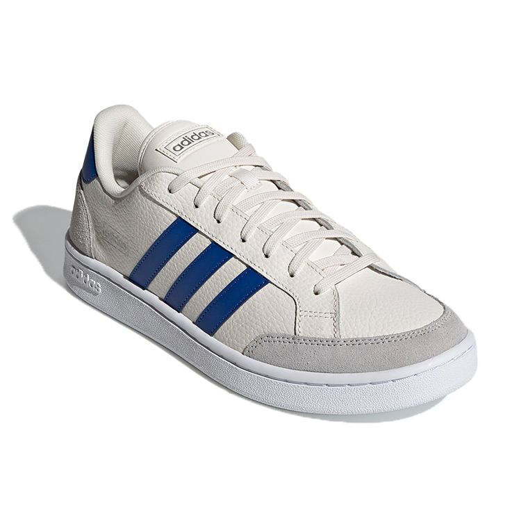 Adidas Neo Grand Court Se Synthetic Leather Breathable Low-Top Sneakers Unisex Sneakers Off-White Gray Blue FY8168